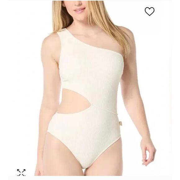 MICHAEL Michael Kors Other - NEW Michael Kors Cream Swimsuit Size 14 Cut Out One Shoulder Ivory Off White